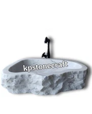 Handmade White Marble Sink | Custom Natural Stone Countertop Basin | Luxury Bath