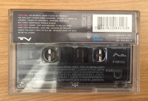 🌟SCOTT WALKER🌟CASSETTE ALBUM🌟NO REGRETS🌟POP🌟1970S🌟ROCK🌟UK🇬🇧SELLER🌟 - Picture 3 of 9