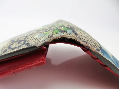 Auth GUCCI Blue GG PVC Blooms Floral Printed Folio Wallet