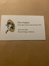 Don Hutson Businesscard TTM 1990s Green Bay Packers HOF