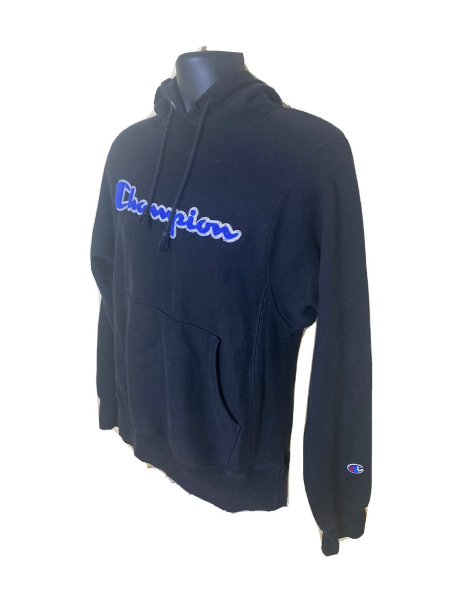 Champion Reverse Weave Full Zip up Black Hoodie Sweatshirt Men's