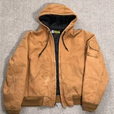 West Chester Master Gear Jacket Men XL Brown Bomber Hoodie Canvas Chore Work