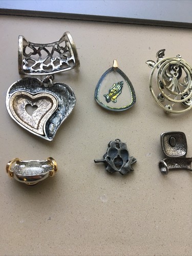 Lot of 6 Solid Silver Necklace Charms / Pendants Vintage Women’s Accessories - Picture 6 of 6