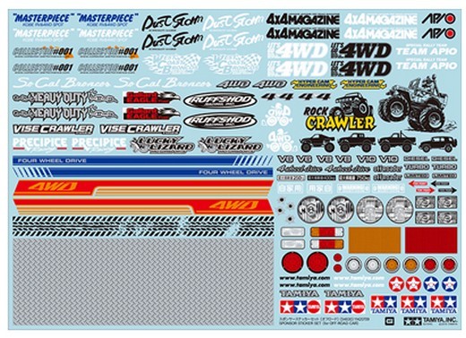 Tamiya 54630 1/10 RC Sponsor Sticker Set For Off Road Truck/Pick