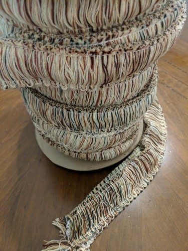 Vintage CONSO Collect 2" Brush Fringe Trim I20 Tan/Burgundy/Green 021989 - BTY - Picture 3 of 7