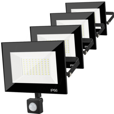 LED Fluter Strahler mit Bewegungsmelder SMD IP66 Außen Scheinwerfer Flutlicht DE