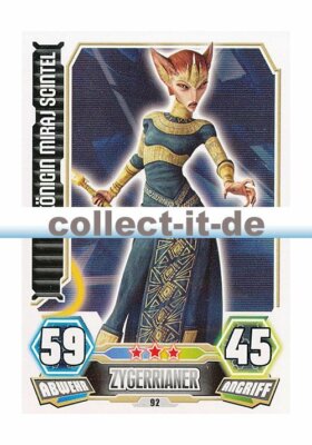 Force Attax Serie 3 92 - KÖNIGIN MIRAJ SCINTEL - Zygerianer - Die Separatisten