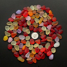 red yellow pink white sea beach glass 200 pcs lot bulk jewelry use 12-18mm