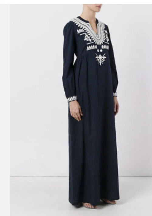 Abito Tory Burch maxi lunghezza blu navy tg 2 $499