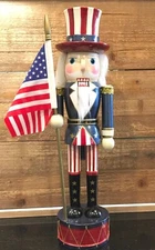 Pier 1 Uncle Sam Red White & Blue Nutcracker 14-1/2" Patriotic USA