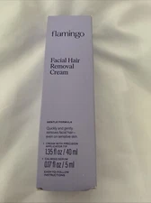 Flamingo Women's Facial Hair Removal Cream 1.35 oz /Calming Serum .17 oz / Instr