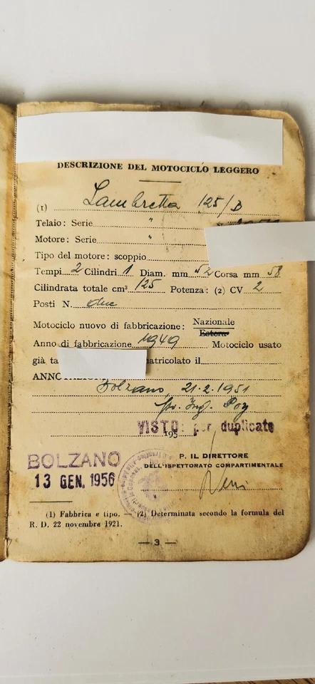 Libretto Lambretta 125/B dell'epoca raro - Immagine 4 di 4