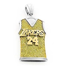 5.8 Ct Simulated Diamond 14K White Gold Plated Men'S Basketball Jersy Pendant