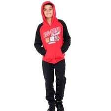Kids Boys Tracksuit All Star Print Hooded Red Hoodie Bottom Jogging Suit Joggers