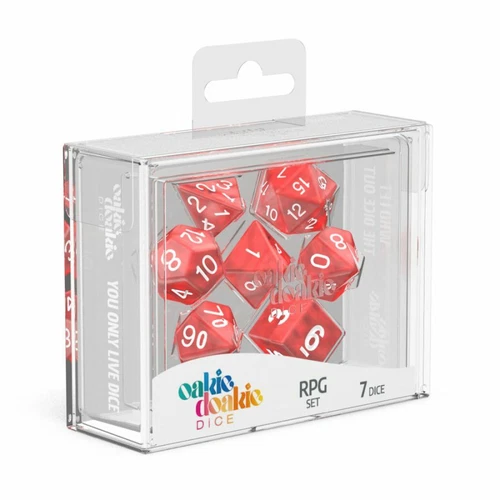 7 Pc. Oakie Doakie RPG Red Marble Dice Set