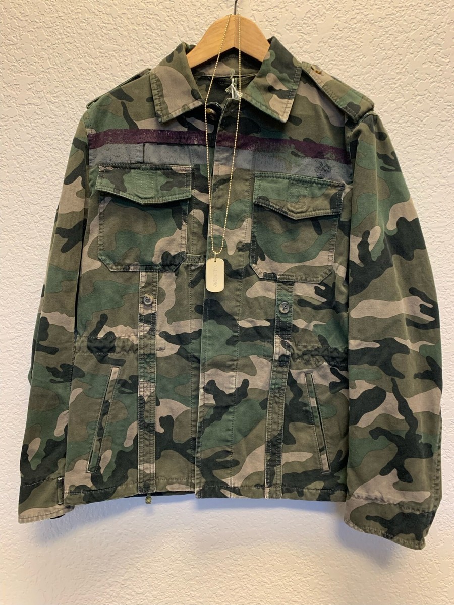 VALENTINO ミリタリージャケット 46 Authentic Valentino Camo Button Up Mens Jacket Army with Army Tag