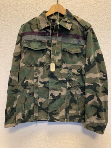 Authentic Valentino Camo Button Up Mens Jacket Army with Army Tag Size 48, US 38