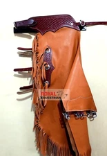 Cow Softy Western Leather Chinks / Chaps Soft Quality Bull Trail Riding fre ship