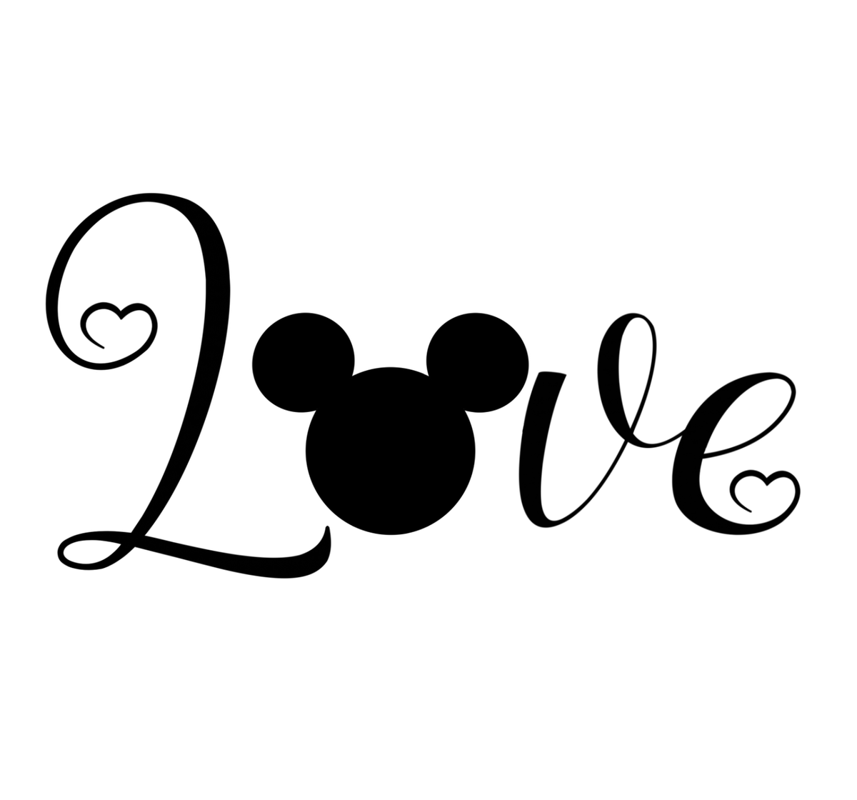 Disney Mickey Mouse “LOVE” with hearts Vinyl Iron on Transfer | eBay