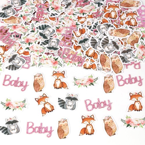 200PCS Woodland Confetti Baby Shower, Woodland Animals Baby Shower