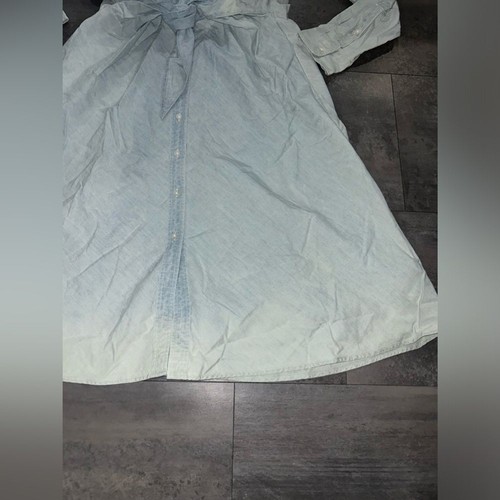 Abito Lauren Ralph Lauren chambray manica lunga cravatta davanti taglia 12 - Foto 5 di 9