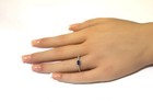 925 sterling silver lab grown  .17ct diamond blue sapphire oval  ring band 1.6g — photo 7