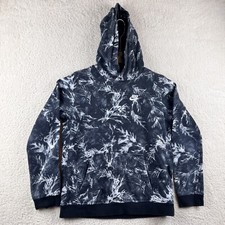 Nike Hoodie Pullover Sweatshirt Youth XL Black Allover Camo Pockets Swoosh