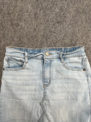 Cat & Jack Skirt Girls Size Large (10-12) Blue Denim Jean Cut Off Mini Zip Fly - Picture 3 of 12