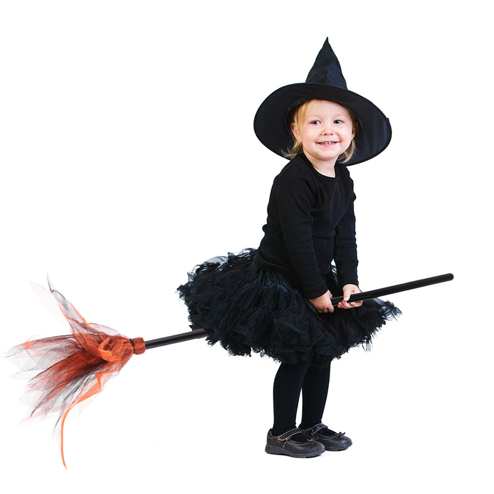 Halloween Broom Witch Costume Accessory Party Supplies Mesh Broomstick