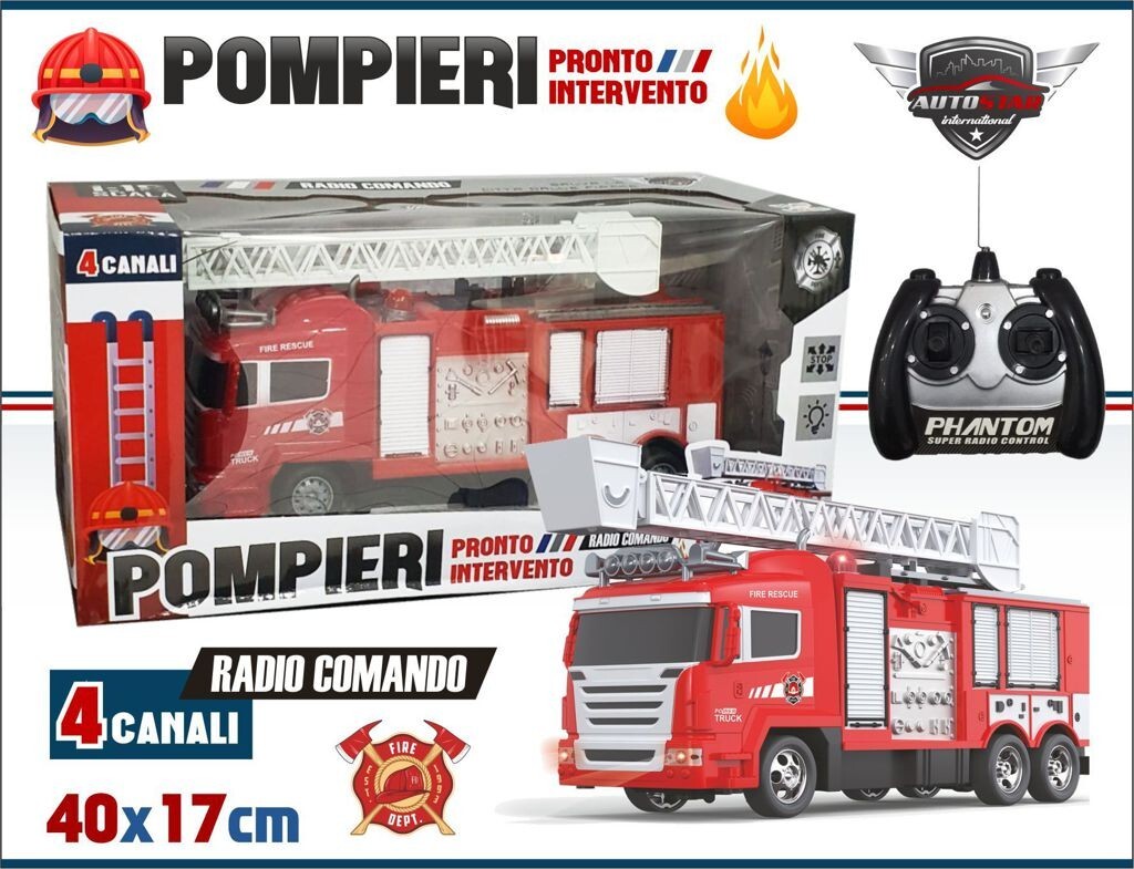Camion Vigili del Fuoco Radiocomandato per Bambini