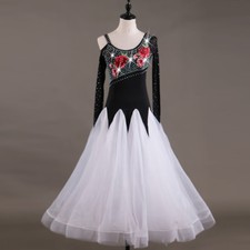 NEW Latin Ballroom Dance Dress Modern Salsa Waltz Standard Long Dress F305