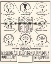 VINTAGE NFL  VENUS PARADISE RP 1 LOT OF 5 (8.5x11) COLOR BY NUMBER PAGES 