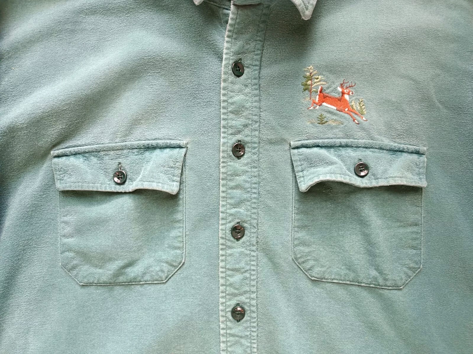 L.L. Bean Button Down Shirt Mens Size 20 Tall Green Long Sleeve 