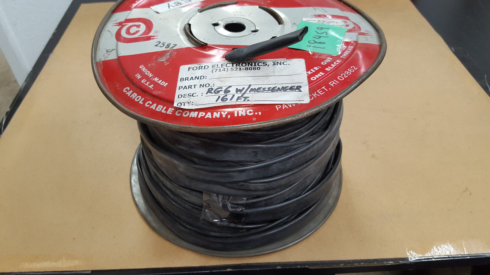 1PC. 161' X 1" CAROL CABLE COMPANY BLACK HEAT SHRINK