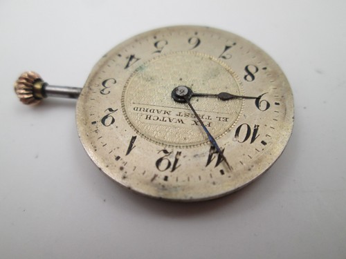 Máquina y esfera reloj de bolsillo Fix Watch El Trust Madrid. Cuerda remontoir - Imagen 4 de 6