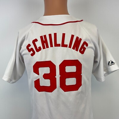 Majestic Curt Schilling Boston Red Sox Home Jersey MLB Baseball Size L  Youth