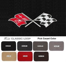 Lloyd Mats Classic Loop Corvette Crossed Flags Front Floor Mats 1957-1962