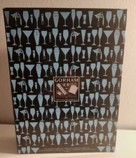 Gorham 5pc Stainless Steel Flask Cigar Gift Box Shot, Glass, Wooden case.  NEW