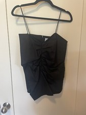 NWT Victoria Beckham black cotton ruffled top&nbsp;US6 UK 10 $550
