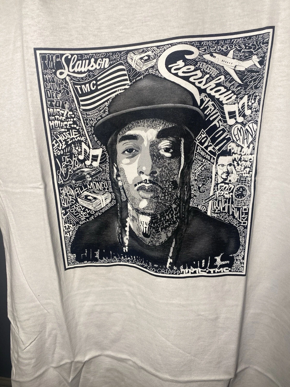 The Marathon Clothing Nipsey Hussle Album Rap Tee White T Shirt Size Small Music