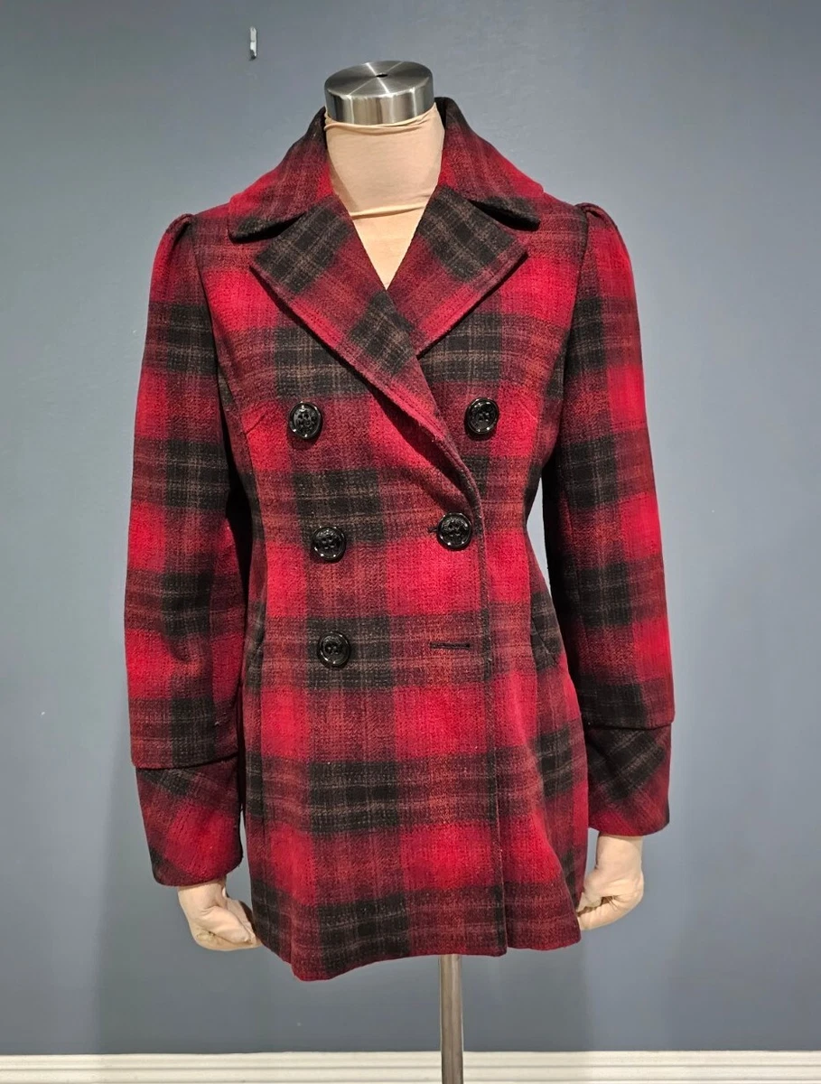 Steve madden plaid coat cheap