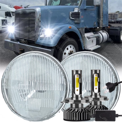 7'' inch Round LED Headlights HI-Lo Beam For Freightliner Coronado 2001-2016