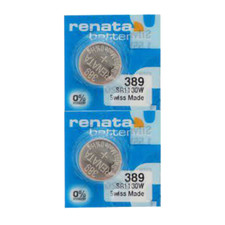 Renata 389 SR1130W 1.55V Silver Oxide Watch 2 Batteries - Made in Switzerland
