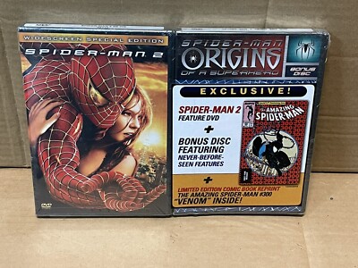RARE Spider-Man 2 DVD & Origins of a Superhero Bonus Disc & #300 Comic Book NEW