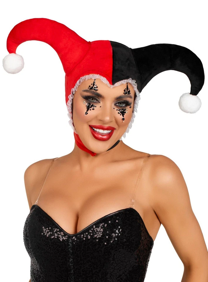 LEG AVENUE Harlekina Mütze - Hübsche Narrenkappe für Joker-Freundinnen