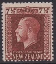 NEW ZEALAND 1915 7.1/2d BROWN KING GEORGE V RECESS  STAMP MNH