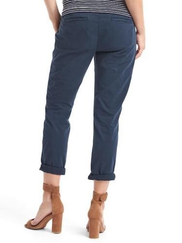 New Gap Maternity INSET Panel GIRLFRIEND Crop Stretch Navy Blue Pants 0 REGULAR - Picture 3 of 5