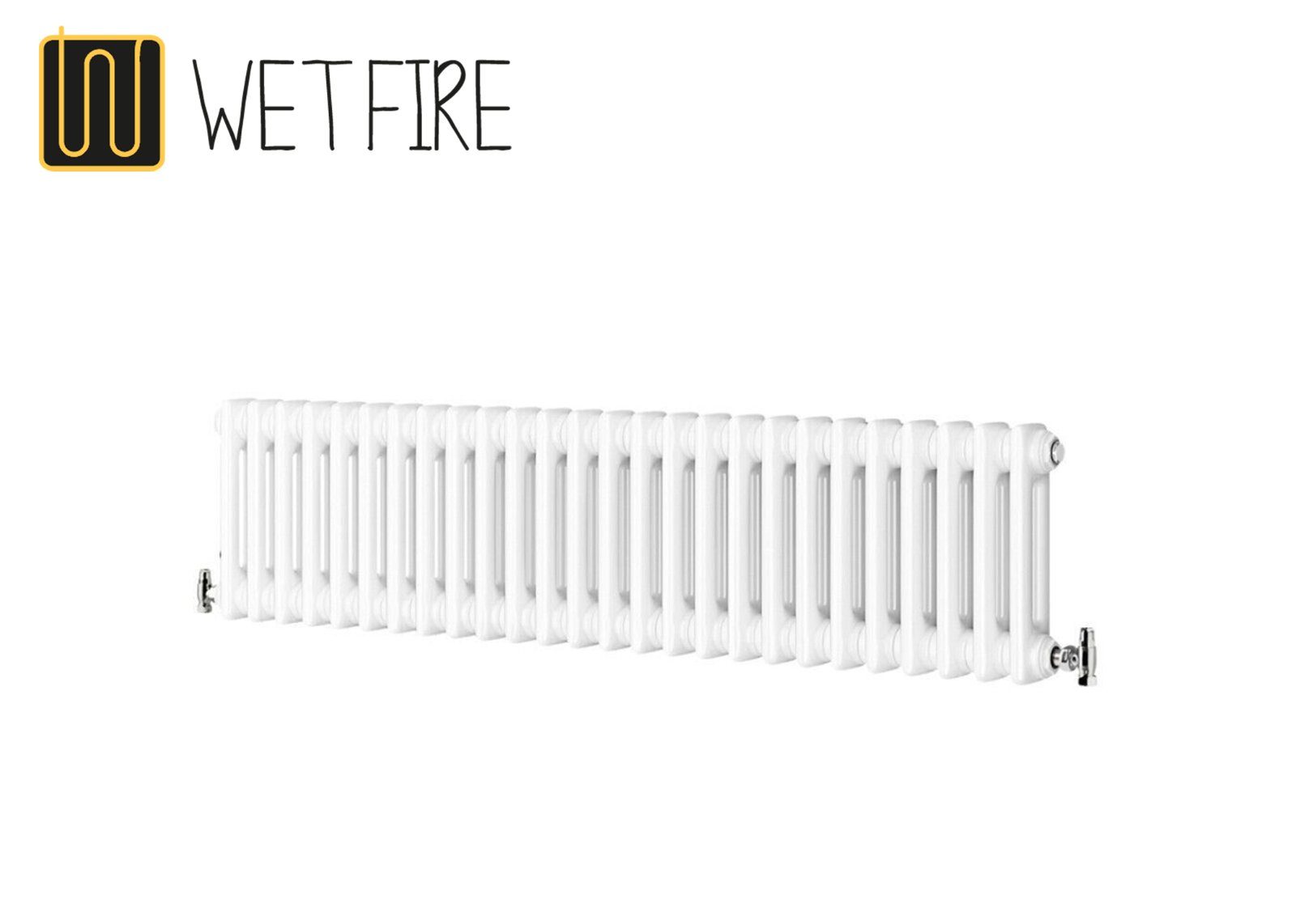 TRADITIONAL 2COLUMN ACOVA STYLE HORIZONTAL RADIATOR 300X1180MM WHITE