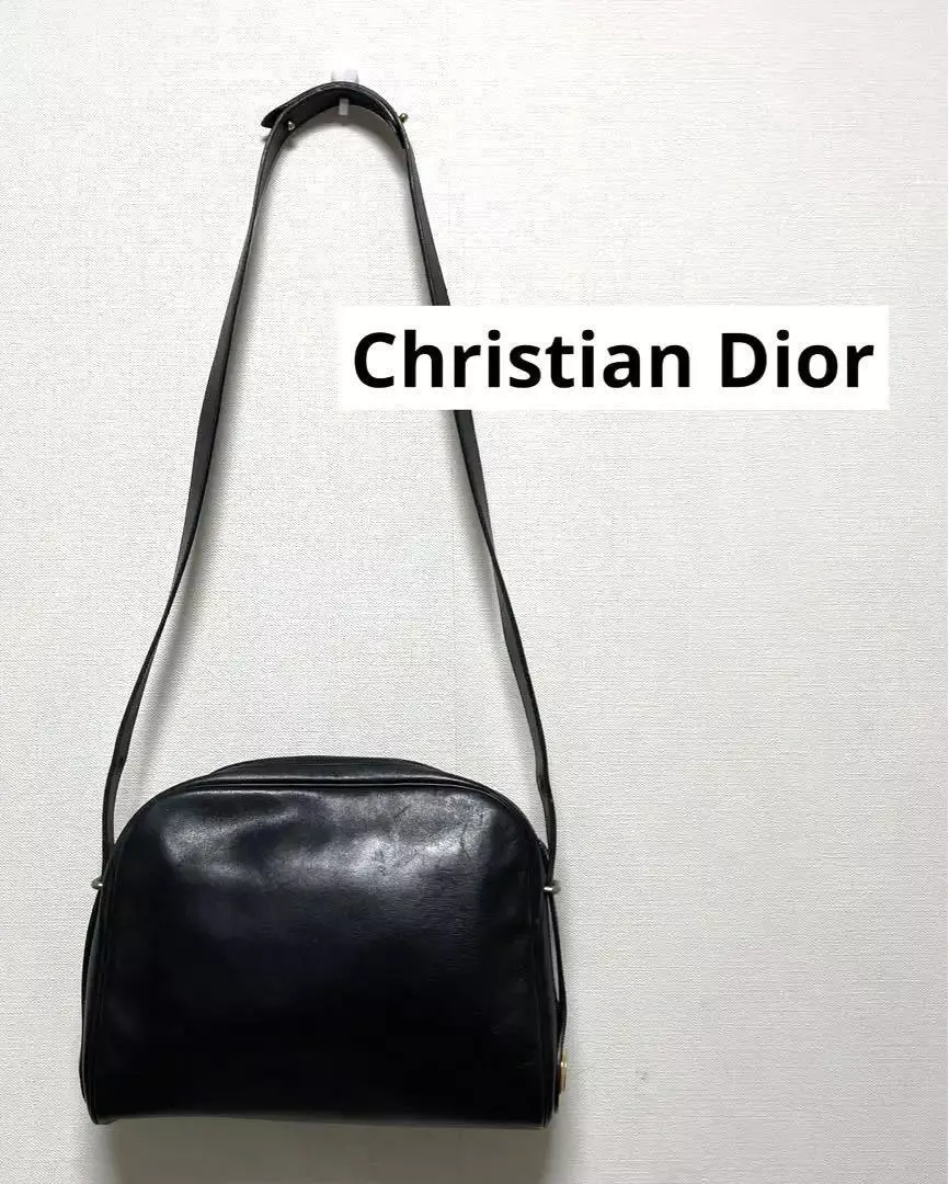Sac bandoulière cuir Christian Dior authentique noir moyen femmes France