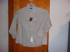 NEW MEN'S "CHAPS" TWILL LINEN COLOR  L/S DRESS SHIRT..SIZE .(18-18.5)--(34/35)